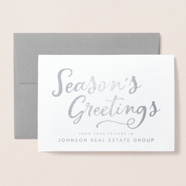 Carte Dorée Typographie Bonnes Fêtes | Salutations (Devant avec enveloppe)