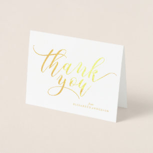 Carte Dorée Typographie de script tendance "Merci"