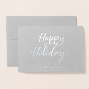 Carte Dorée Typographie des Joyeuses Fêtes  Salutations de Noë