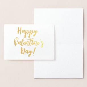 Carte Dorée typographie Heureuse Sainte-Valentin rouge moderne
