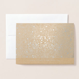 Carte Dorée Typographie moderne bonnes fêtes