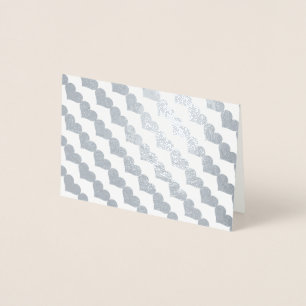 Carte Dorée Valentines Day Hearts Motif en Silver Foil