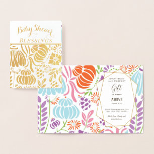 Carte Dorée Véritables bénédictions de baby shower florales en