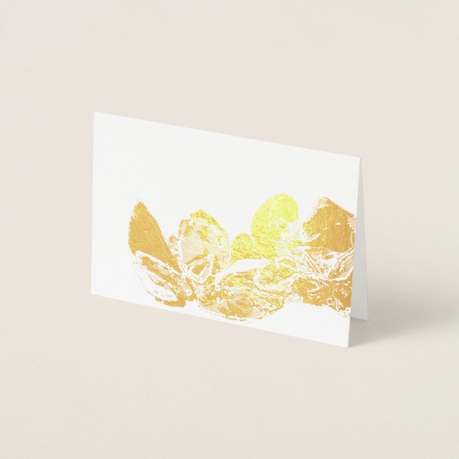 Carte Dorée Vie morte de coquillages blancs et d'or (Devant)