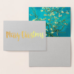Carte Dorée Vincent Van Gogh Blossoming Almond Tree Floral Art