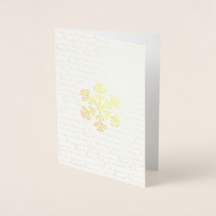 Carte Dorée Vintage français Script Snowflon Noël