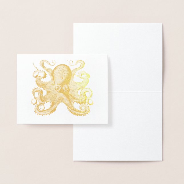 Carte Dorée Vintage Haeckel Octopus (Affichage)