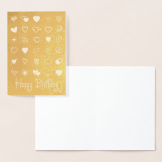 Carte Dorée Vœux d'anniversaire sincères