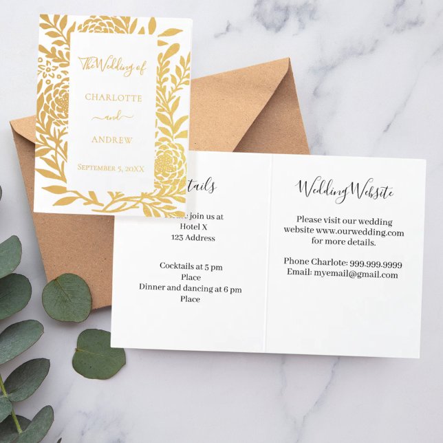Carte Dorée Wedding gold botanical website details luxury (Créateur téléchargé)