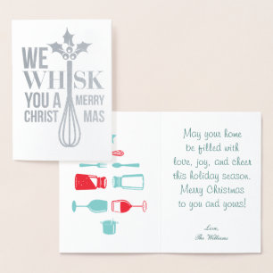 Carte Dorée Whisk You a Joyeux Noël