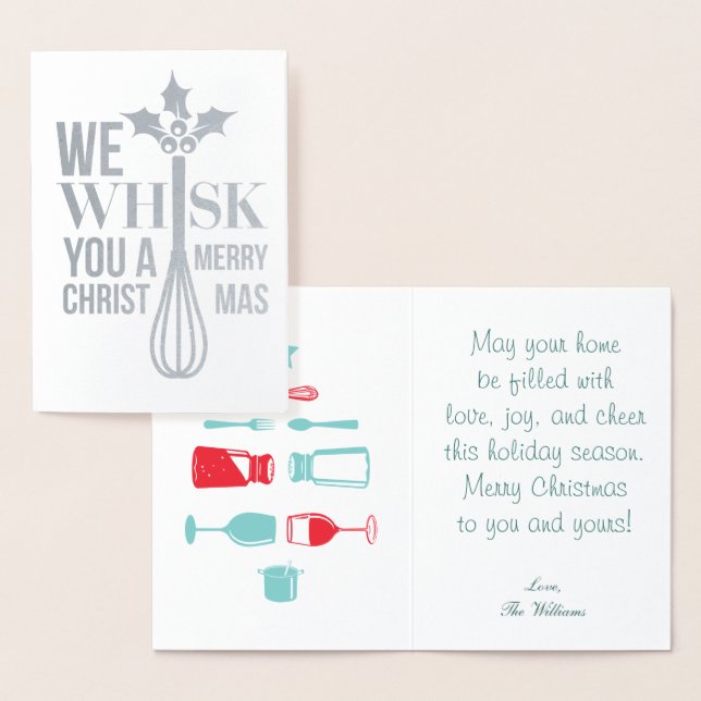 Carte Dorée Whisk You a Joyeux Noël (Affichage)