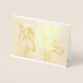 Carte Dorée Wolf Howl Vie sauvage Arbres animaux Destiny Desti