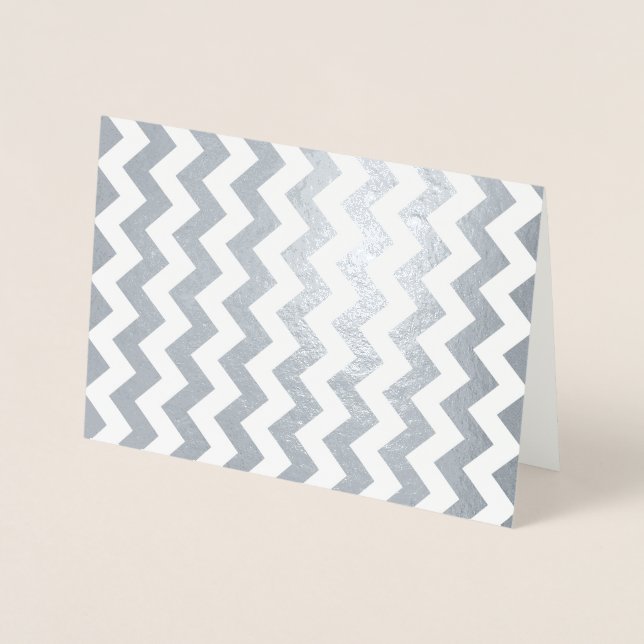 Carte Dorée Zigzag blanc et argenté (Devant)