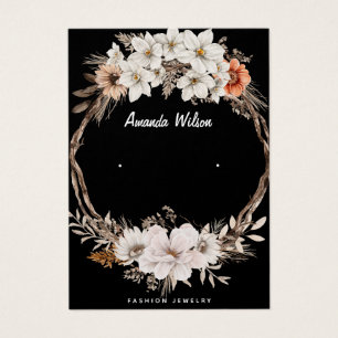 Carte d'oreille à bijoux fleurie moderne