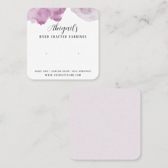 Carte d'oreille aquarelle (Devant / Derrière)