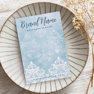 Carte d'oreille bleu poussiéreux vintage en dentel