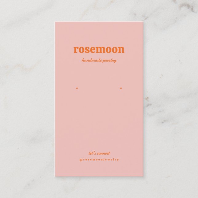 Carte d'oreille orange et rose rétro (Devant)