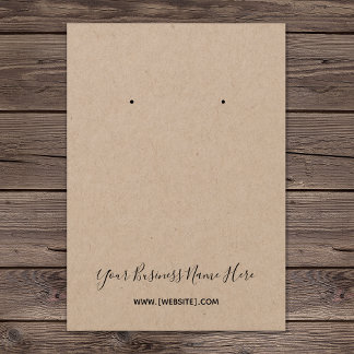 Carte d'oreille personnalisée Kraft Elegant Script