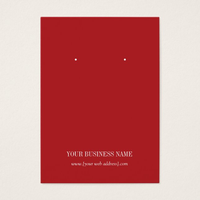 Carte d'oreille personnalisée simple Red Plain (Devant)