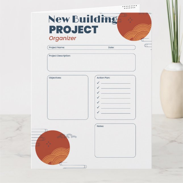 Carte d'organisateur de projet personnalisable ou  (Devant)