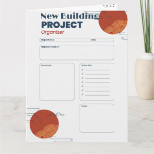 Carte d'organisateur de projet personnalisable ou 