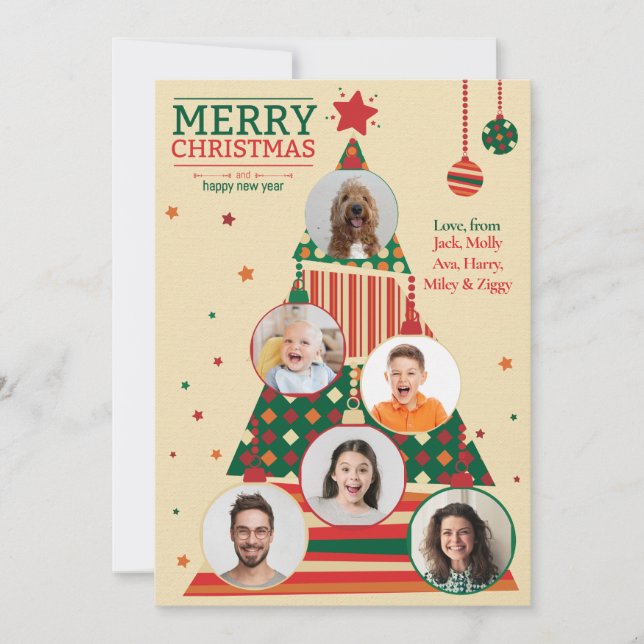 Carte d'ornement de sapin de Noël Photo (Devant)