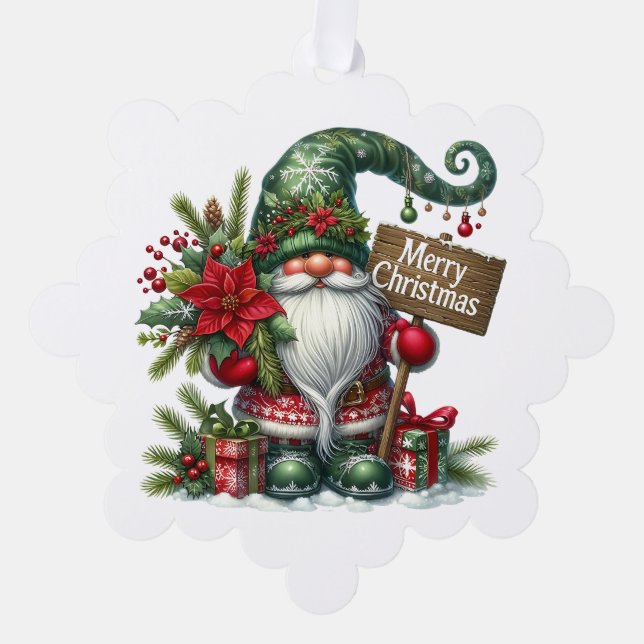 Carte d'ornement en papier cadeau de Noël (Recto)