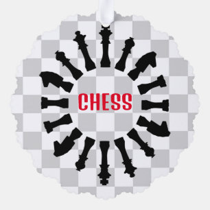 Carte d'ornement en papier de conception d'échecs