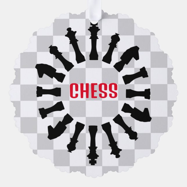 Carte d'ornement en papier de conception d'échecs (Verso)