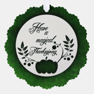 Carte d'ornement en papier magique Thanksgiving