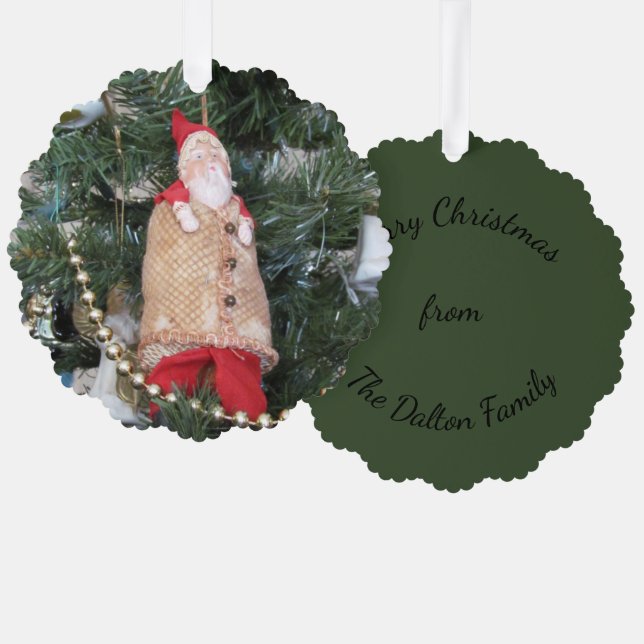 Carte d'ornement - Figure Père Noël antique (Recto/Verso)