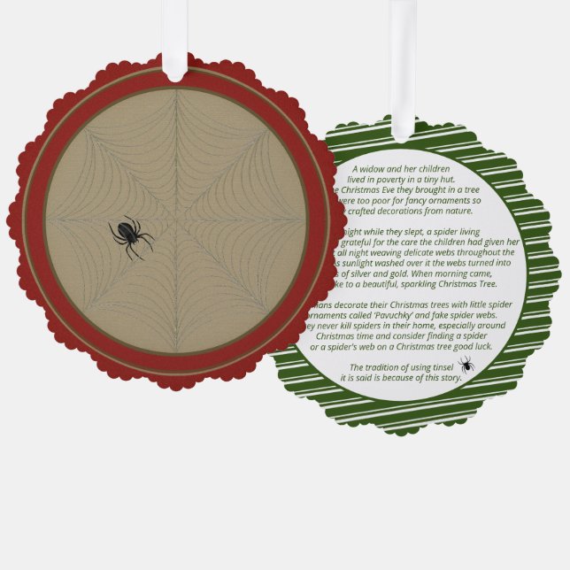 Carte d'ornement papier de l'histoire de l'araigné (Recto/Verso)