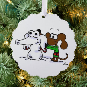 Carte d'ornement papier personnalisable Midge Snow