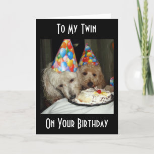 CARTE DOUBLE AMOUR, DOUBLE CHIENS DOUBLE ANNIVERSAIRE
