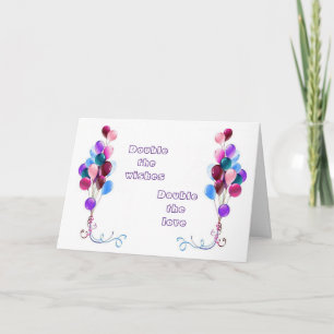 CARTE DOUBLE "AMOUR", "SOUHAITS" & "AMUSEMENT" À VOTRE A