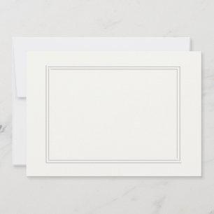 Carte Double bordure ombrée blanche sur fond blanc papie
