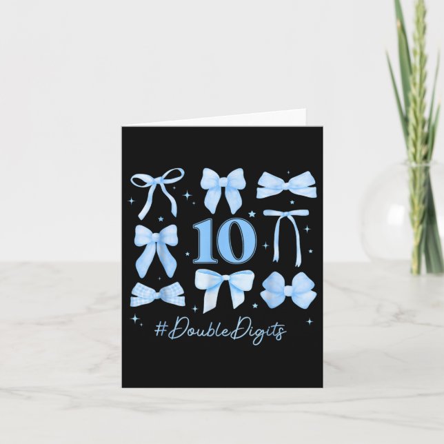 Carte Double chiffres Anniversaire Fille 10e anniversair (Devant)