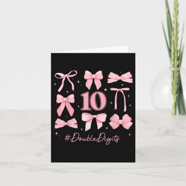 Carte Double chiffres Anniversaire Fille 10e anniversair (Devant)