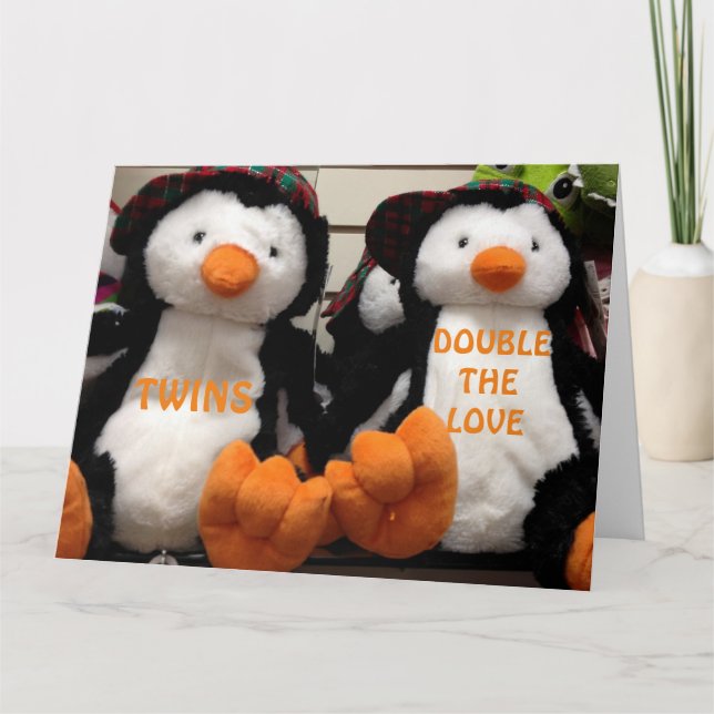 CARTE DOUBLE L'AMOUR LORSQU'ON A DES JUMEAUX (Devant)