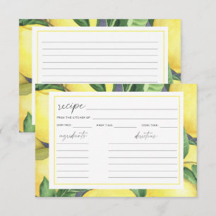 Carte Douce citron aquarelle - recette Baby shower maria