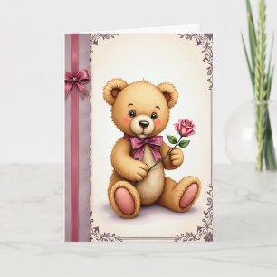 Carte Douce Fête des Pères en Peluche