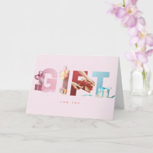 Carte Douce Typographie de Photo d'Anniversaire Cadeau R