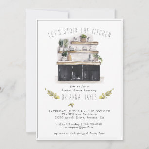 Carte Douchez la cuisine pour la douche de mariage