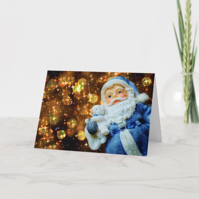 Carte d'ours de Noël au Père Noël et au bébé Polar (Devant)