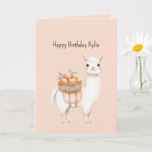 Carte Doux Anniversaire Lama Peche