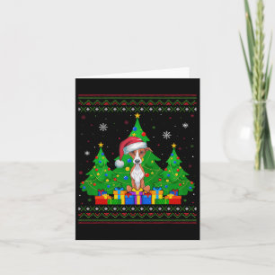 Carte Doux moche arbre de Noël Santa Hat Whippet Chien