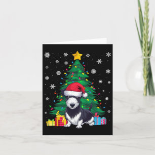 Carte Doux moche sapin de Noël Lumières Rat Terrier Chie