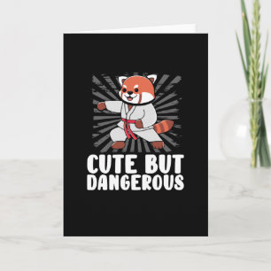 Carte Doux panda de karaté rouge