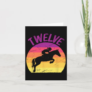 Carte Douze 12e anniversaire de fête Horse Rider Horseba