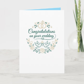 Carte Doves and Roses, Wedding Congratulations BlankCard